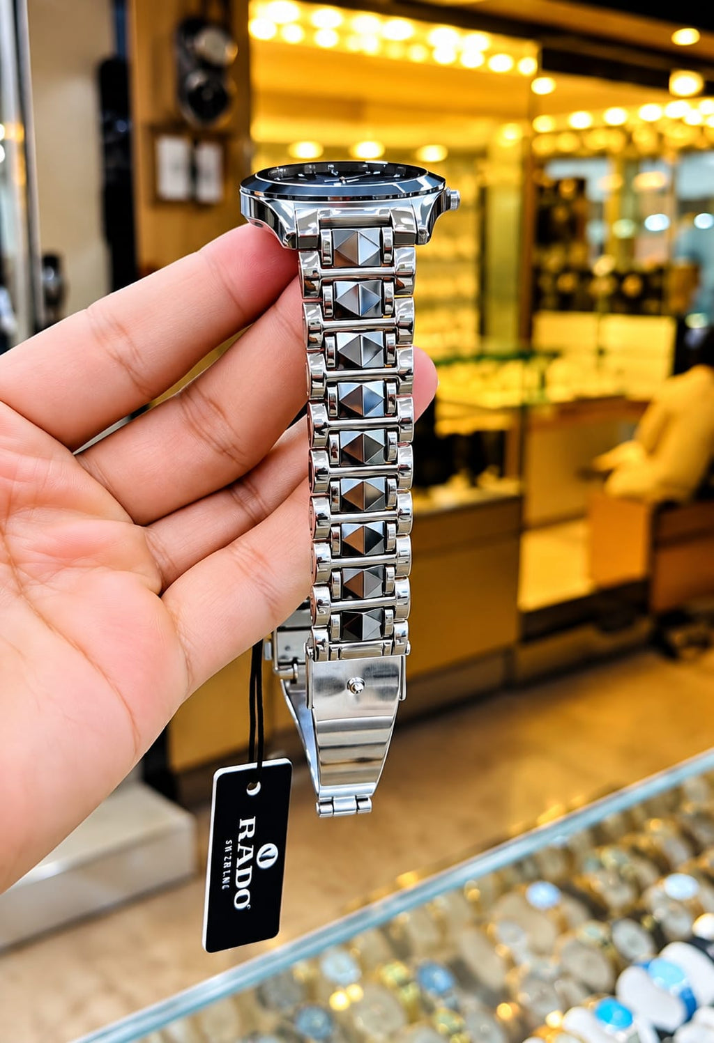 Premium Black Dial Silver Stainless Steel Quartz Watch