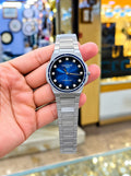 Luxury Blue Sunburst Dial Stainless Steel Watch – Silver
